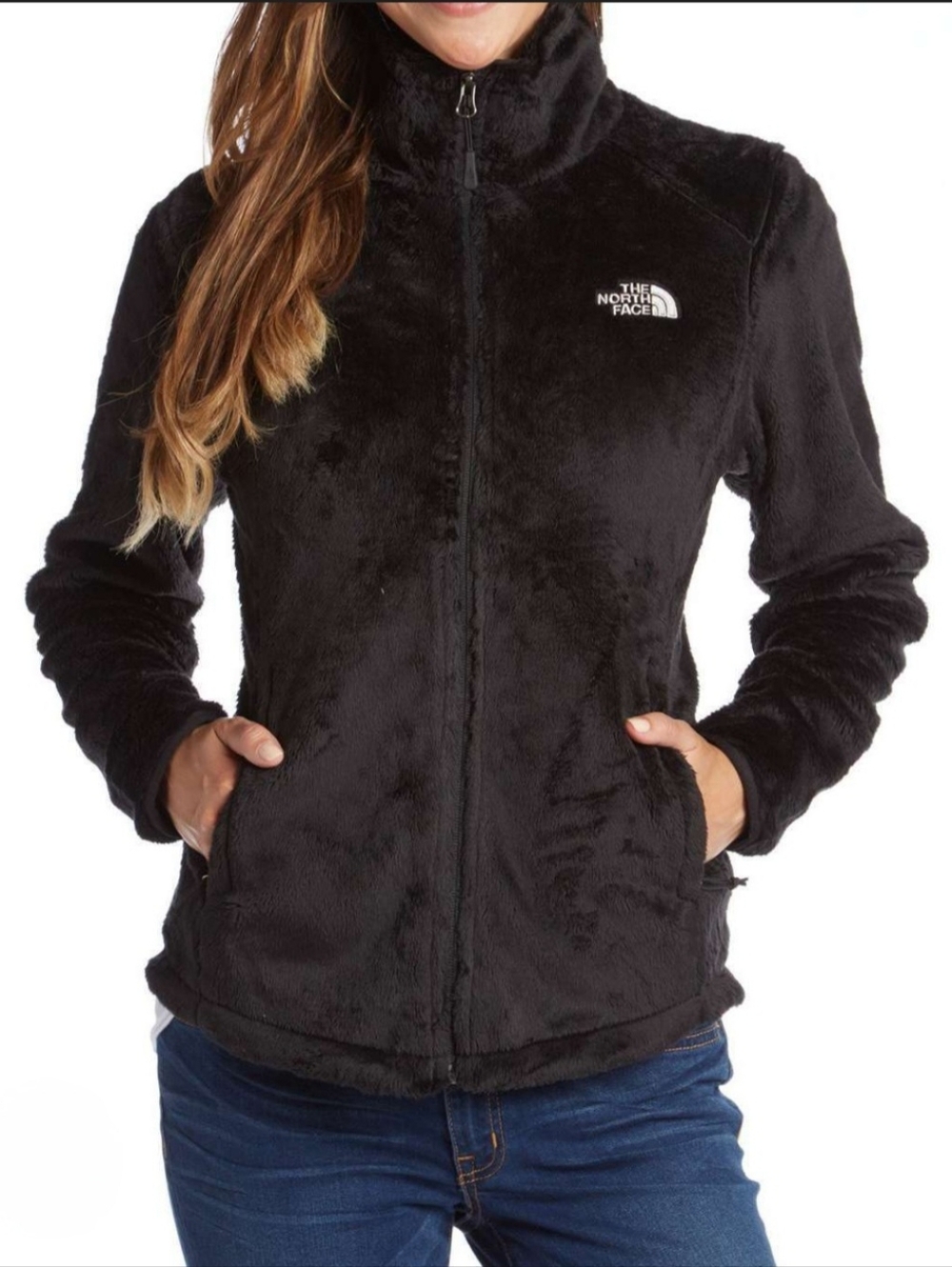 Like NEW The North Face Women's Black Osito Luxe Zip Up Fleece Jacket~Size Med